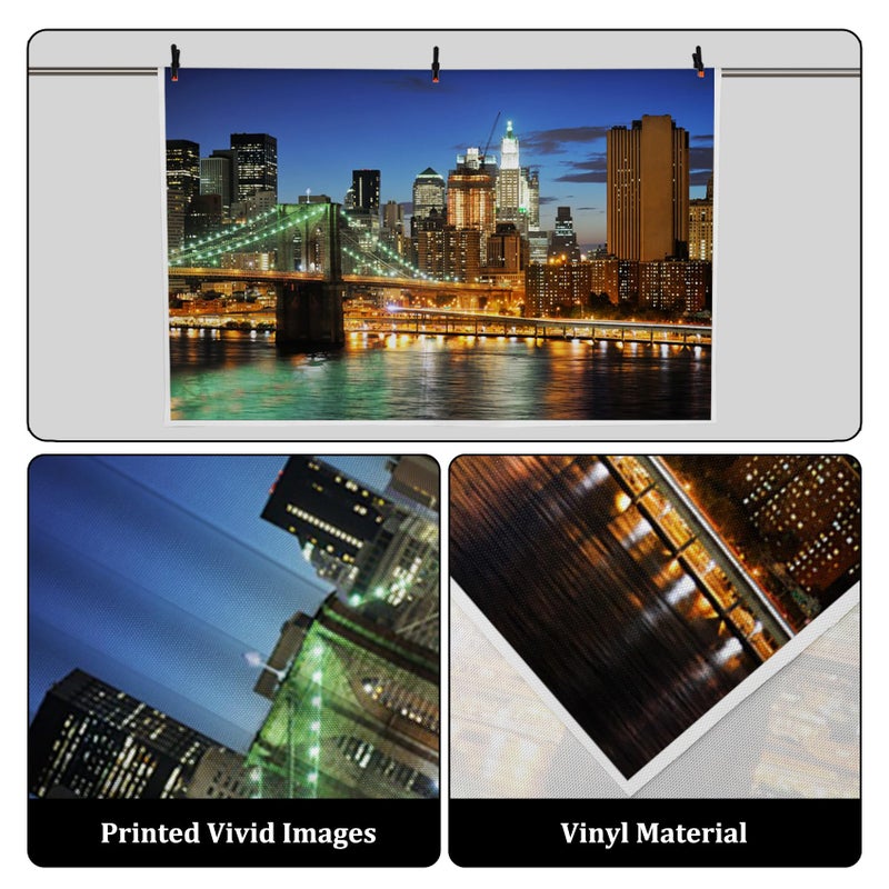 AOFOTO 7x5ft New York City Brooklyn Bridge Background Downtown Skyscrapers at Night Photography Backdrop Manhattan Skyline Hudson River Man Adult Portrait Photo Studio Props Video Drape Wallpaper - Image 3